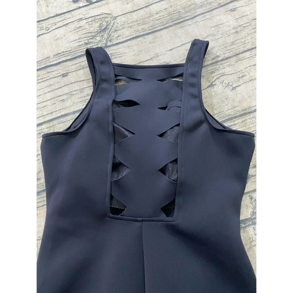 Magicsuit Womens 8 One Piece Bathing Swim Suit Zip Cut Out Stretch Black Beach